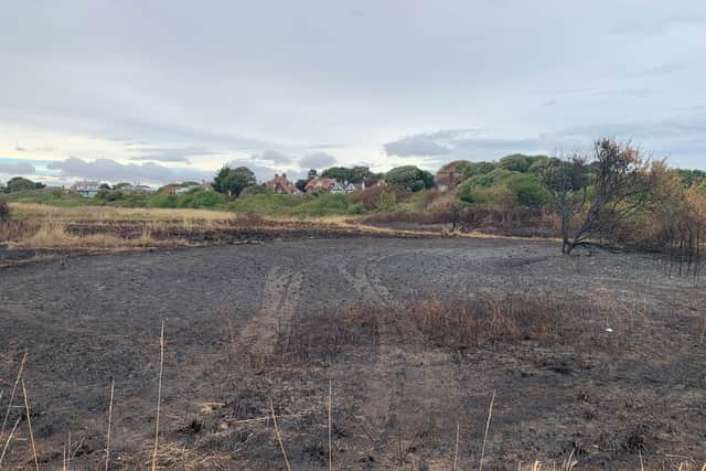 The aftermath of a fire in the Fort Road and Crescent Road area of Gosport, near Fort Gilkicker
