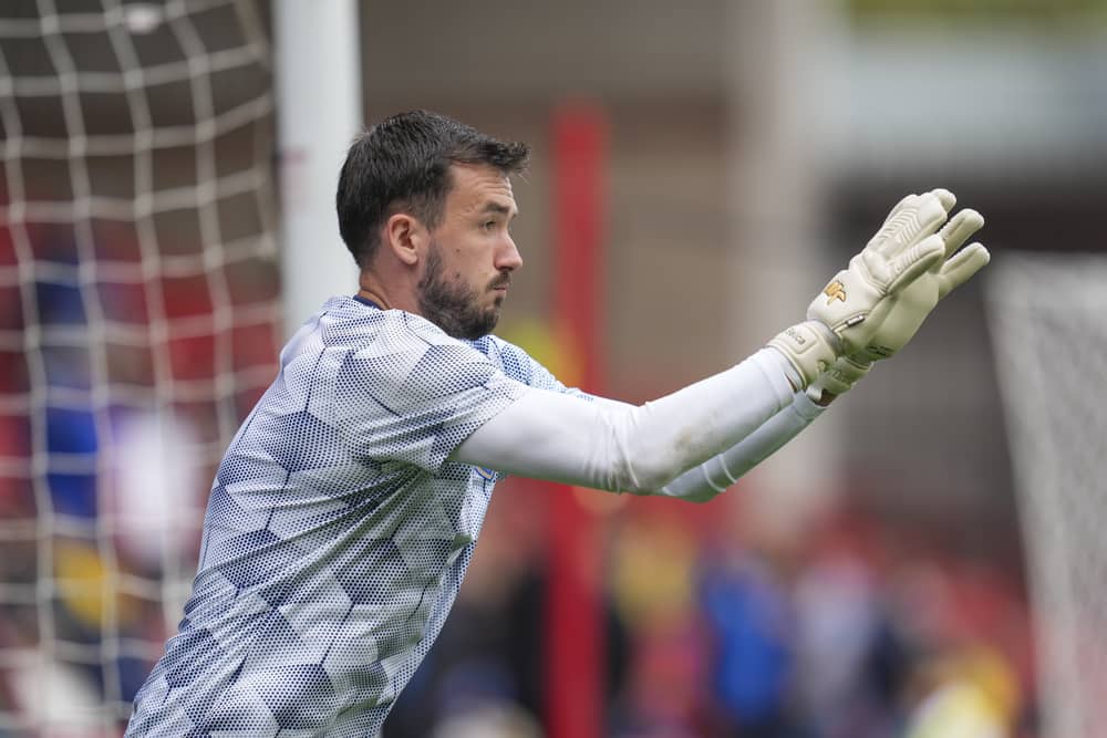Pompey goalkeeper Daniel Bielica 