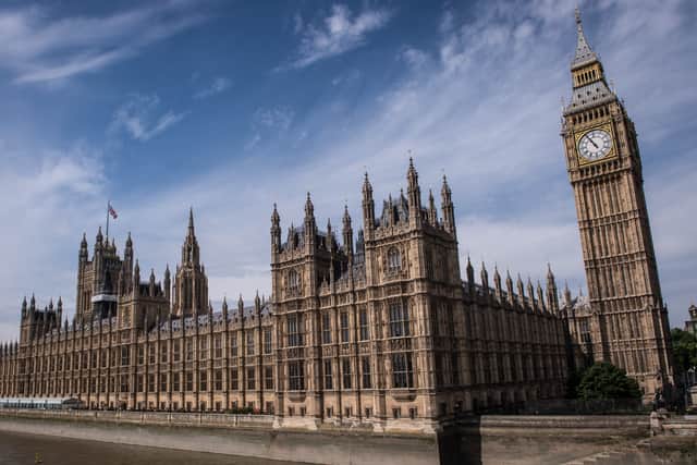 The Palace of Westminster, which contains the House of Commons and the House of Lords