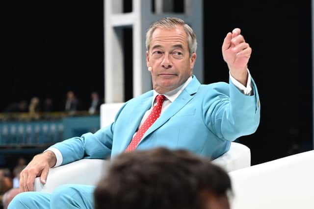 Nigel Farage at the Reform UK party conference