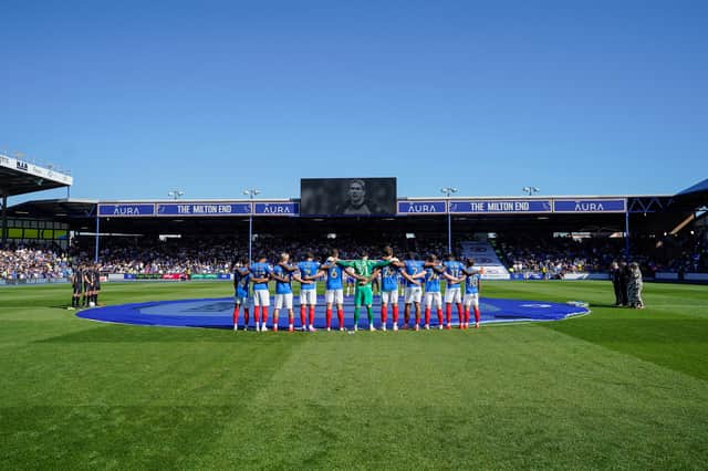 Pompey pay tribute to Alan Knight today. Pic: Jason Brown