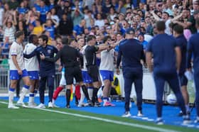 The flashpoint between a young Pompey fan and Cardiff's Krystian Bielik is a big talking point after Saturday's game. Pic: Jason Brown.
