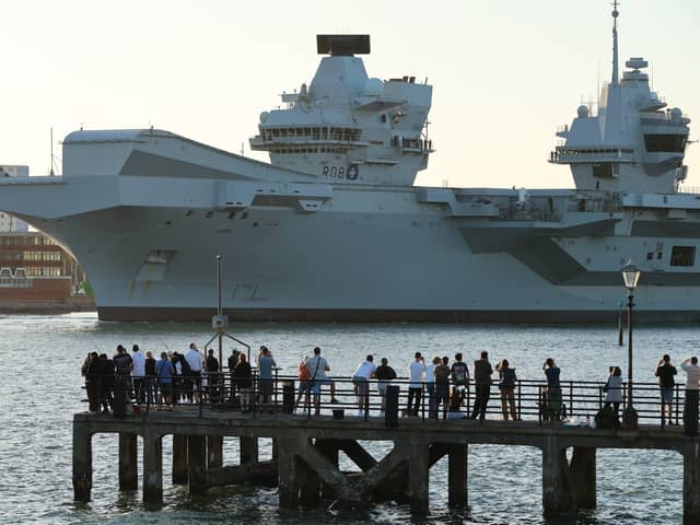 HMS Queen Elizabeth sailing from Portsmouth over the weekend. First Sea Lord General Sir Gwyn Jenkins has highlighted the increasing threat Russia poses in the North Atlantic and High North.