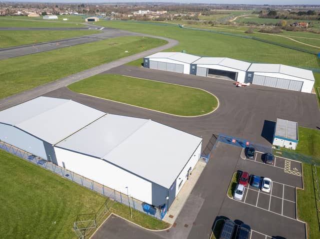 Hangars at Daedalus airfield 