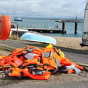 The aftermath at the RNLI in Ferry Road, Eastney, Portsmouth, on Monday, September 7, 2026, after hundreds of protestors descended on Portsmouth vowing to prevent 140 migrants who arrived in a small boat stepping onto dry land. 

Picture: Sarah Standing (070926-931)