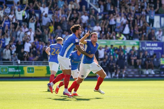 Conor Shaughnessy celebrates scoring the opener in this month’s 2-0 victory over Cardiff. Picture: Jason Brown