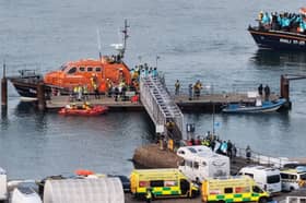 RNLI boats bring migrants ashore at Eastney on Sunday, September 6, 2026