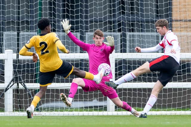 Xander Grieves in Under-18s action for Wolves against Southampton in November 2025. Picture: Wolverhampton Wanderers FC/Wolves via Getty Images
