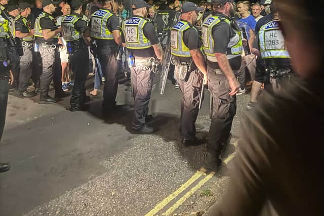 Police had a stand-off with protestors at Eastney on the Sunday night
