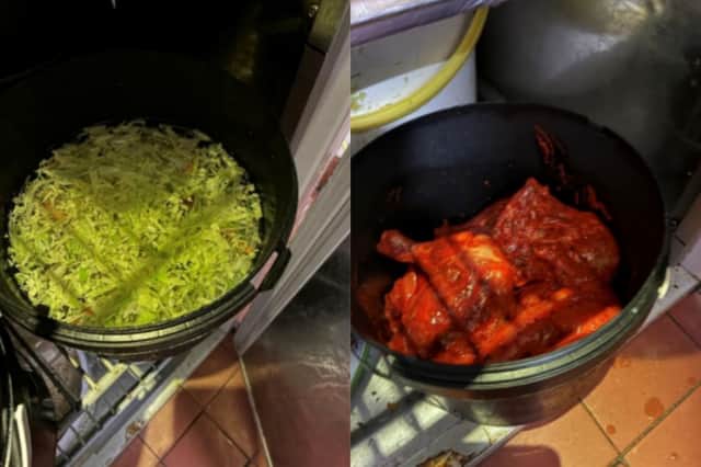 Fears of cross-contamination were raised with raw food and ready to eat food kept in similar containers.