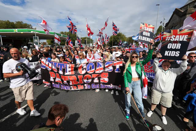 Anti-migrant protesters in Portsmouth