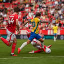 Adrian Segecic is denied byOliver Skipp at Charlton. Pic: Jason Brown.
