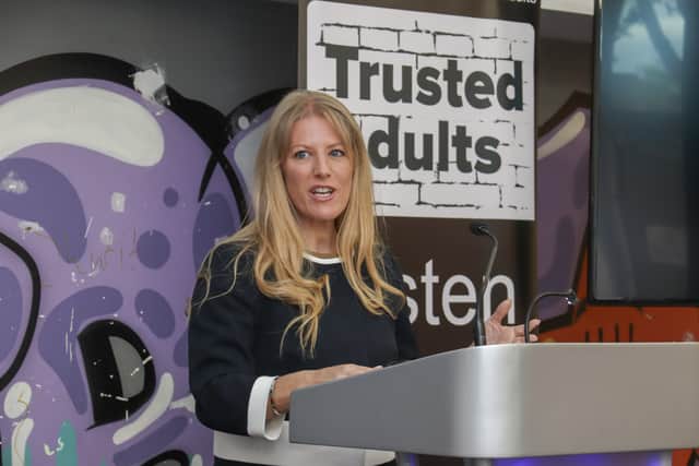 Trusted Adults campaign launch on Wednesday 9th September 2026 at Brook Club, Somerstown Community Hub, Winston Churchill Ave, Southsea

Pictured: Speech by Donna Jones  at the event

Picture: Habibur Rahman