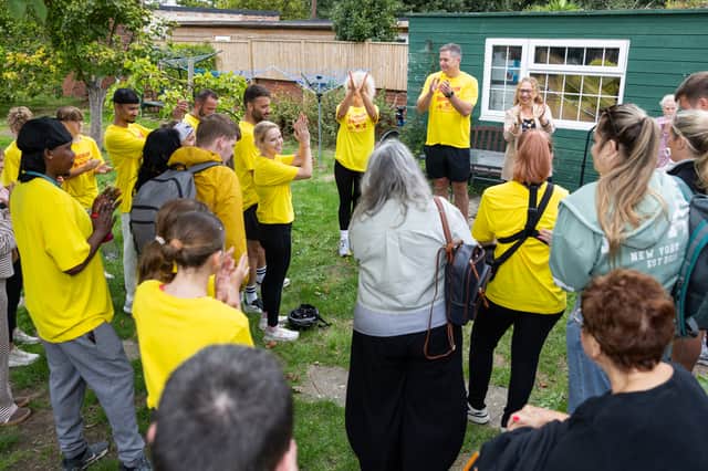 The triathlon was put on to raise money to renovate the gardens