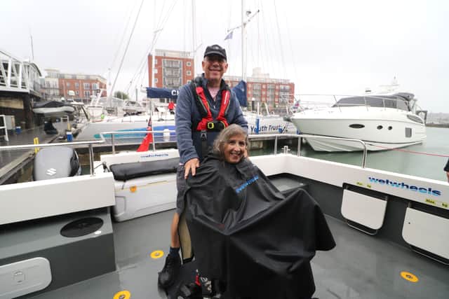 Feature on the work of the charity Wetwheels: 
Trip with participants and staff from The Rainbow Centre on Wednesday 16th September 2026

Pictured: Caroline and Ross Coppins-Brown
Picture: Habibur Rahman