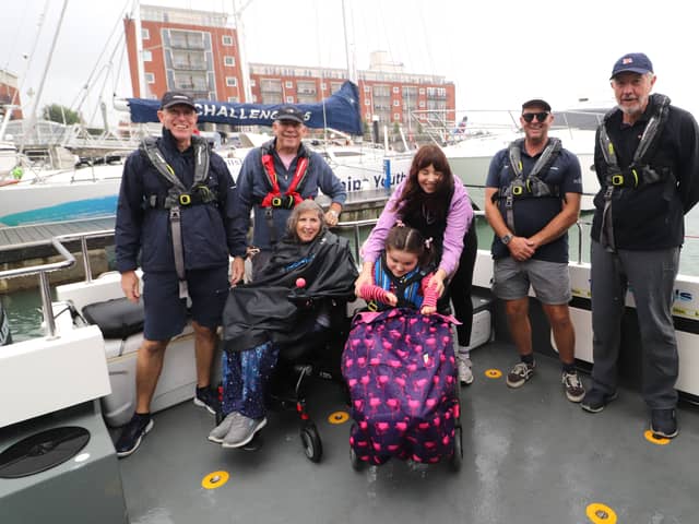 Feature on the work of the charity Wetwheels: 
Trip with participants and staff from The Rainbow Centre on Wednesday 16th September 2026

Pictured: Members of the Rainbow Centre with visitors and crew on the WetWheels powerboat

Picture: Habibur Rahman
