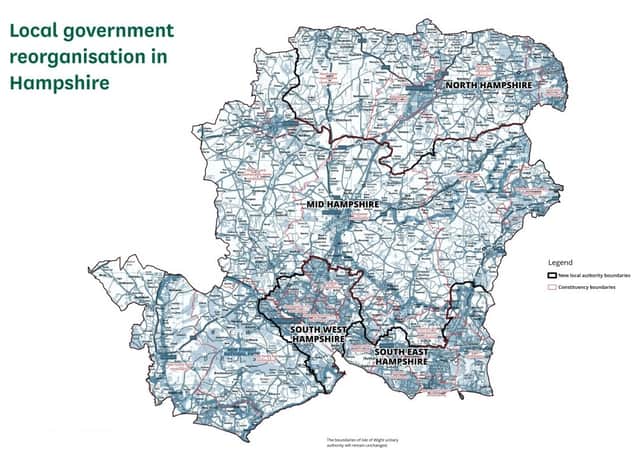 Proposed boundaries for Hampshire councils