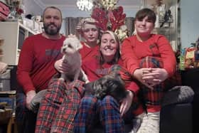 A fundraiser has been launched for a family after a dad-of-two was diagnosed with terminal cancer. 

Pictured: Lee (left) with his wife Danielle (middle) and their two children. 