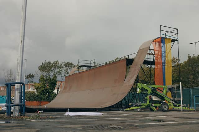 The vert ramp has been set up at Pitt St Skatepark in preparation for Send It 100, an extreme sport and music festival taking place on  September 19 and 20.