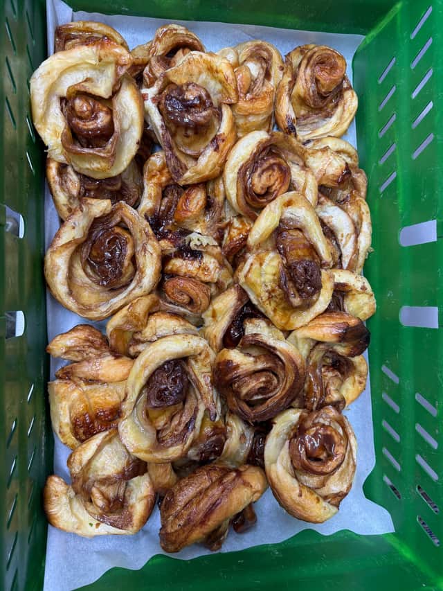 The coffee shop gave away Bread Addiction Cinnabuns to thank their customers