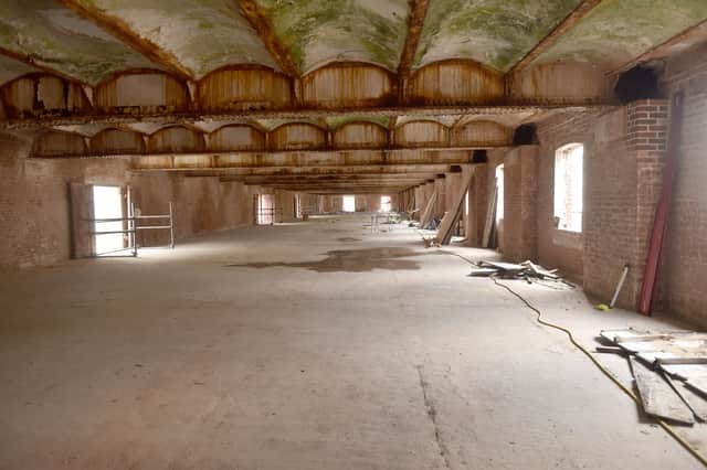 Inside the Royal Navy Rum Store at Victoria Quay in Gosport.