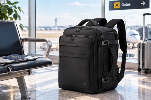 Lossga 40x30x20cm Ryanair cabin backpack with multiple compartments