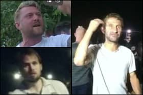Police are asking for help in identifying these three men following the protest in Eastney on September 6.