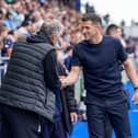 Blackburn boss Tony Mowbray with John Mousinho. Pic: Jason Brown