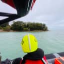 A crew from the Gosport and Fareham Inshore Rescue Service rescued a group of children who got caught out by the tide in Wootton Creek.