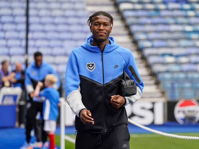 Pompey's Madiodio Dia. Pic: Jason Brown