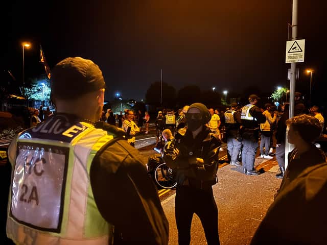 The last remaining protestors in Gosport