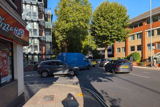 Police have stopped a blue van on Kingston Crescent and have blocked the route to work at the scene.