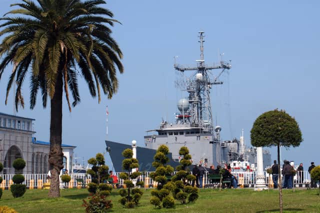 USS Klakring frigate pictured in 2009 in the port city of Batumi, Georgia.
