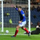 Bradley Lethbridge celebrates scoring Pompey's equaliser against Oxford United in the EFL Trophy in October 2019. Picture: Graham Hunt/ProSportsImages