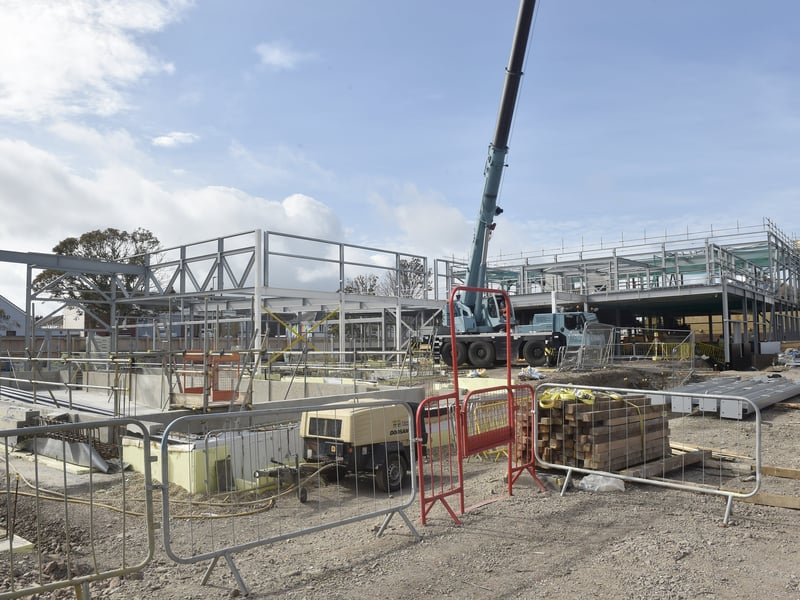 Milestone reached after concrete has been poured in to the main pool at Bransbury Park Leisure Centre on Thursday, September 24, 2026. Picture: Sarah Standing (240926-8036)