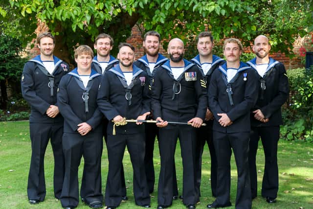 Group photo of Diving Threat Exploitation Group Bravo Squadron, Portsmouth Junior Rates.