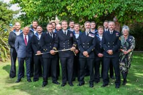 Group photo of all members of Portsmouth Diving Threat Exploitation Group Bravo Squadron.