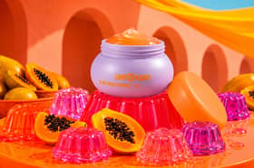 Soap & Glory’s new Glow Maintenance Jelly Mask, £11.99, is part of the brand’s colourful new 10-piece skincare collection.