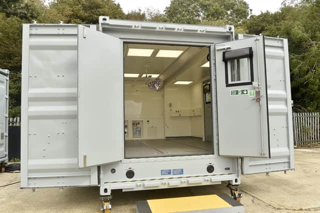 The medical pods have the ability to be set up in minutes and deliver NHS-grade health treatment on land or at sea.