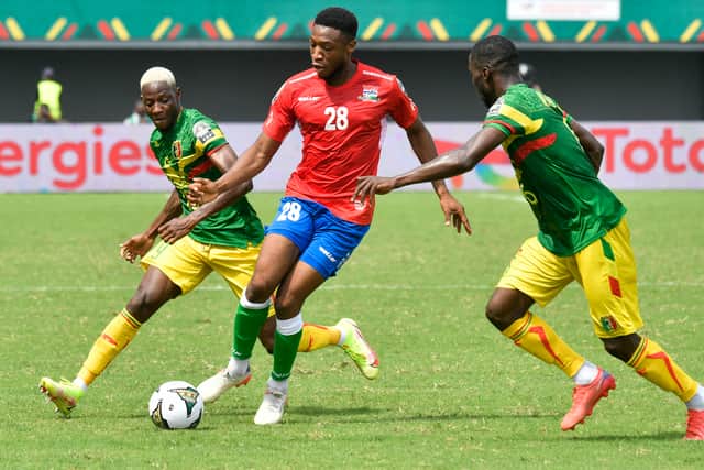 Pompey midfielder Ebou Adams in action for The Gambia. Pic: Getty