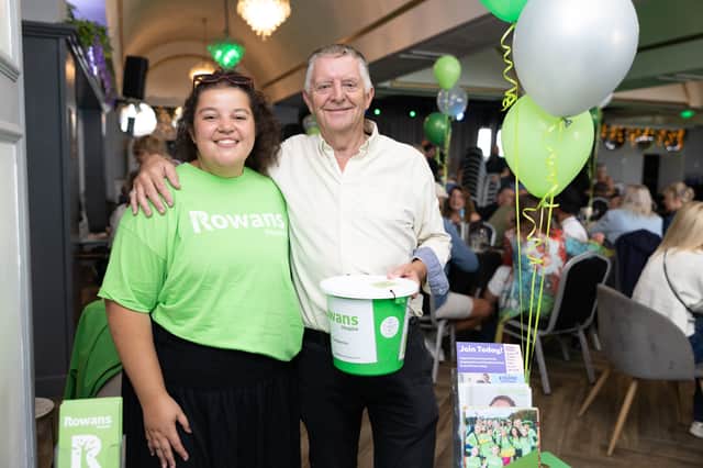 Title: Party on the Pier Pictured: (from left) Nadia Ahddoud from Rowan Hospice  with organiser Malcom Drew.