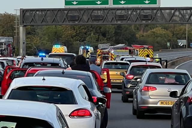 Traffic held on A27 following the incident 