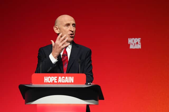 Chancellor of the Exchequer, John Healey, speaking during the Labour Party Conference at the ACC Liverpool on September 28.