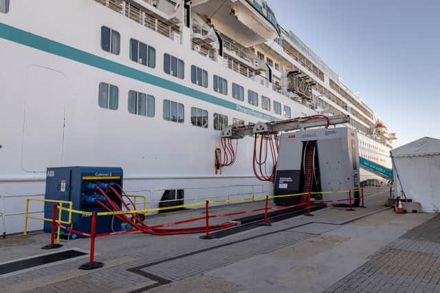 Phoenix Reisen cruise ships Amadea plugged into the shore power system for the first time.