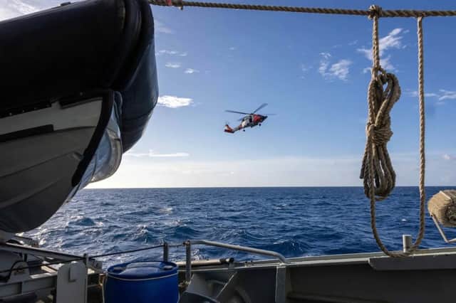HMS Trent training with US forces during a deployment in the Caribbean.