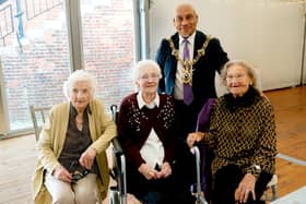 100 Year Olds Party at Southsea Castle, Portsmouth on Monday 28th September 2026

Pictured: All 3 one-hundred year old guests at Southsea Castle with the Lord Mayor, Abdul Kadir

Picture: Tom Langford
