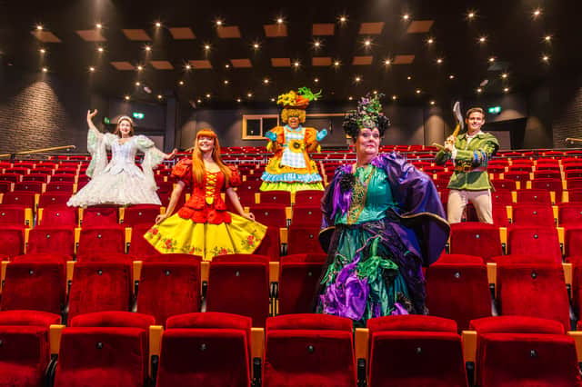 The cast of Jack and the Beanstalk at Fareham Live.