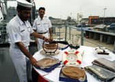 The deadline to save HMS Ambuscade, now known as PNS Tariq, from being blown up has not be extended. Pictured: Pakistan sailors aboard PNS Tariq arrange souvenirs on board the vessel at the Colombo port, 15 November 2004, during an official port call on Sri Lanka.