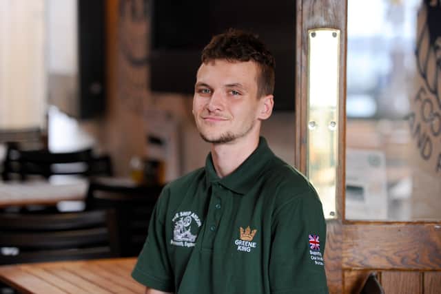 James Barnard, 21, who has worked at the pub for nearly two years.