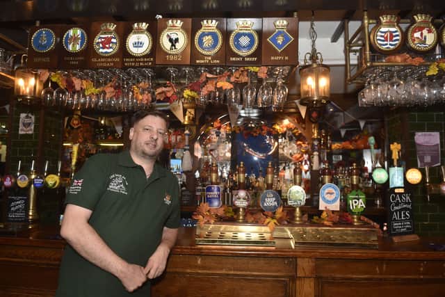 The Ship Anson pub at The Hard, Portsmouth, has been considered the ‘social headquarters’ for the Royal Navy and armed forces several years. Landlord Terry Rigg, 45, was raised in Gosport.